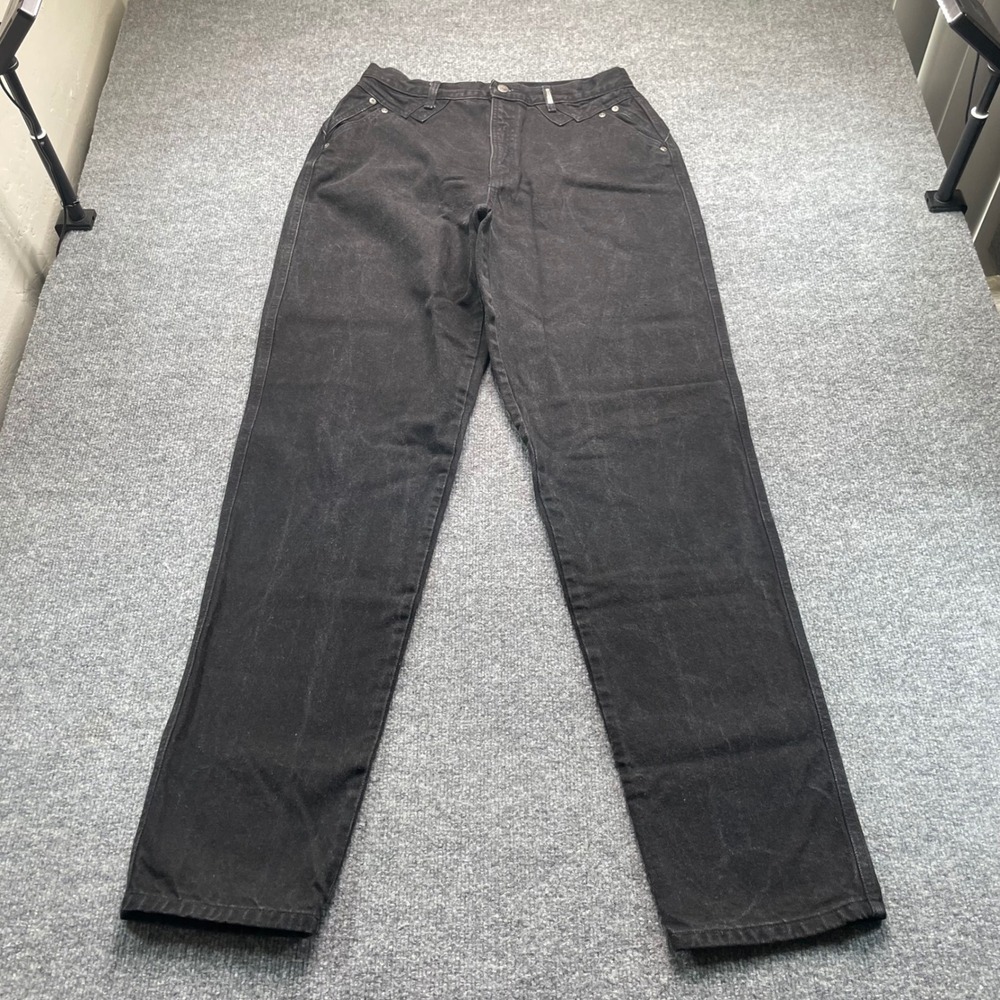 Rockies Jeans Womens 17/18 Black Vintage High Waist Western Straight Leg Denim